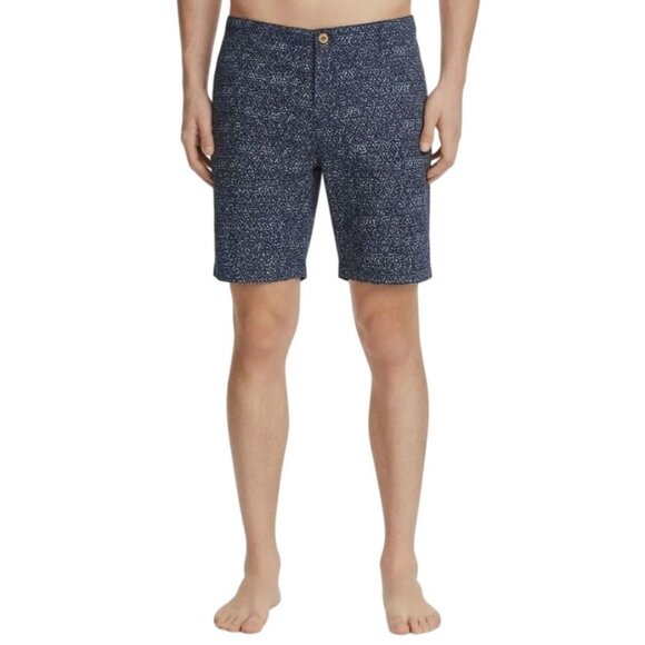 Oxford Lane Other - Oxford Lads Men’s Navy Print Patterned Cotton Stretch Walk Shorts Size 38 NWT